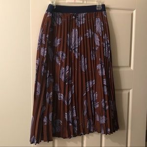 ModCloth Brown and Blue Midi Skirt